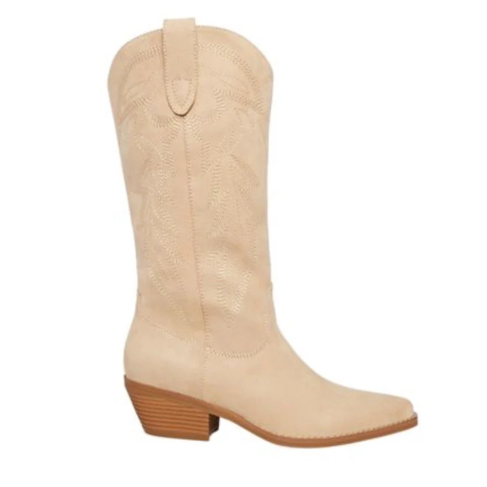 Madden Girl Cream Western Heeled Boots